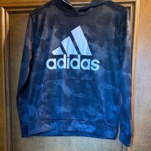 Adidas Kids Hoodie with Black Camo Pattern